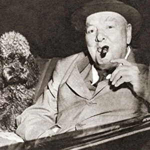 EDITORIAL Winston Churchill, seen here with his pet poodle Rufus II. Sir Winston Leonard Spencer-Churchill, 1874 - 1965. British politician, army officer, writer and twice Prime Minister of the United Kingdom