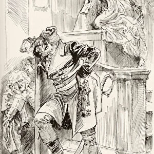 Farewell! The Innocent Charles Darnay Says Farewell To His Wife, Lucie Manette. "farewell, Dear Darling Of My Soul. My Parting Blessing On My Love. We Shall Meet Again, Where The Weary Are At Rest!"They Were Her Husbands Words, As He Held Her To His Bosom. Illustration By Harry Furniss For The Charles Dickens Novel A Tale Of Two Cities From The Testimonial Edition, Published 1910