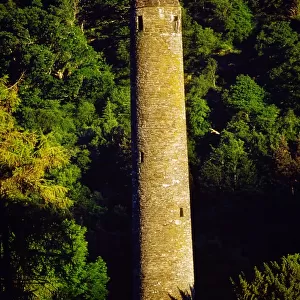 Glendalough, Co Wicklow, Ireland; Round Tower At Saint Kevins Monastic Site