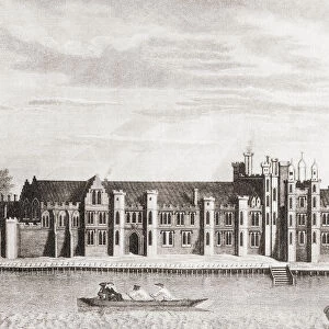Greenwich Palace also known as The Palace of Placentia, Greenwich, London, England in the 16th century. From Shakespeare The Player, published 1916
