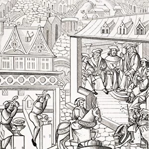 The Mint. Copy Of Woodcut In De L institution Et Administration De La Chose Politique Published 1520