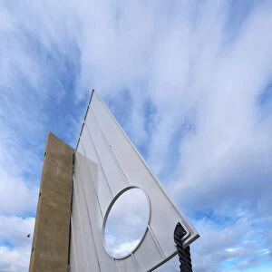Nautical Sculpture Of A Boat Sail At The Waterfront; South Shields, Tyne And Wear, England