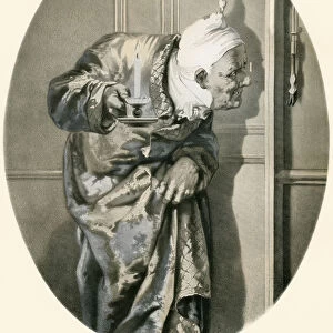 Old Man Spying Through Keyhole. From Illustrierte Sittengeschichte Vom Mittelalter Bis Zur Gegenwart By Eduard Fuchs, Published 1909