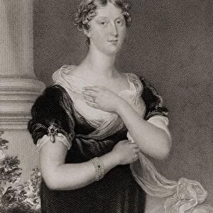 Princess Charlotte Caroline Augusta, 1796-1817. Daughter Of George Iv. Engraved By W. Fry After Sir T. Laurence. From The Book "National Portrait Gallery Volume I"Published 1830
