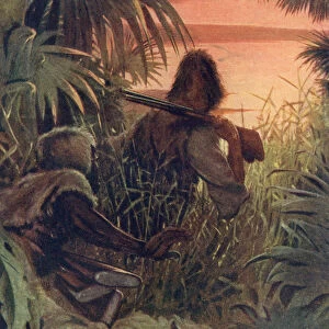 Robinson Crusoe And Man Friday In The Wood. From Robinson Crusoe By Daniel Defoe, Published C. 1911