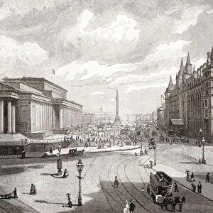 St. Georges Hall And Lime Street, Liverpool, Lancashire, England In The 19th Century. From Cities Of The World, Published C. 1893