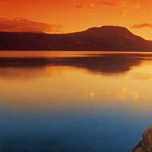 Sunset Over Water, Shuswap Lake, British Columbia, Canada