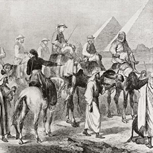 Victorian Tourists At The Pyramids Of Giza, Egypt In The Nineteenth Century. From Edward Vii His Life And Times, Published 1910