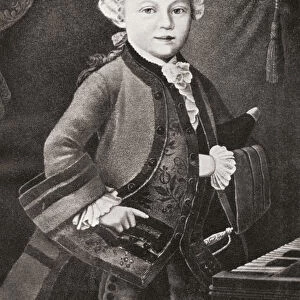 Wolfgang Amadeus Mozart, 1756 - 1791, As A Child. Austrian Composer And Musician. From Mozart, Published 1935