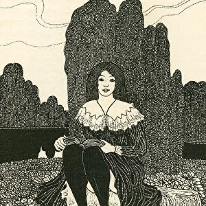 A Young Girl Sat Alone Reading. From Illustrierte Sittengeschichte Vom Mittelalter Bis Zur Gegenwart By Eduard Fuchs, Published 1909