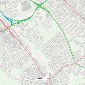 Postcode Sector Maps Wooden Jigsaw Puzzle Collection: NW - London NW
