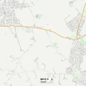 Postcode Sector Maps Wooden Jigsaw Puzzle Collection: BD - Bradford
