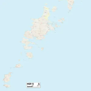 Postcode Sector Maps Wooden Jigsaw Puzzle Collection: HS - Hebrides