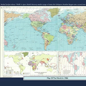 Historical World Events map 1984 US version