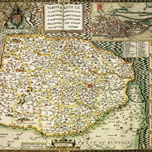 Norfolk Historical John Speed 1610 Map