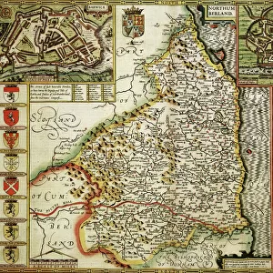 Northumberland Historical John Speed 1610 Map