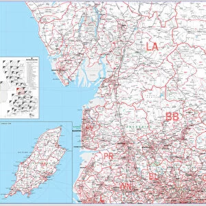 Postcode Sector Map sheet 19 Lancashire and The Isle of Man