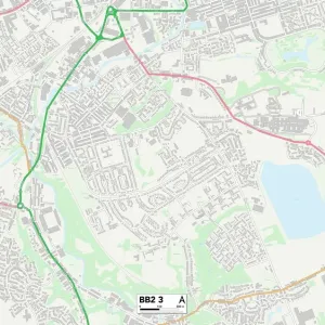 Blackburn with Darwen BB2 3 Print Map Blackburn with Darwen BB2 3 Print Map