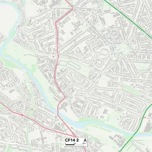 Cardiff CF14 2 Print Map Sector Cardiff CF14 2 Print Map Sector