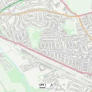 Cardiff CF5 1 Print Map Sector Cardiff CF5 1 Print Map Sector