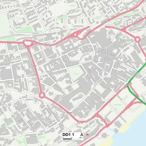 Dundee DD1 1 Postcode Sector Print Map