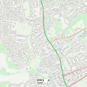 Dudley DY8 5 Postcode Sector Print Map Dudley DY8 5 Postcode Sector Print Map