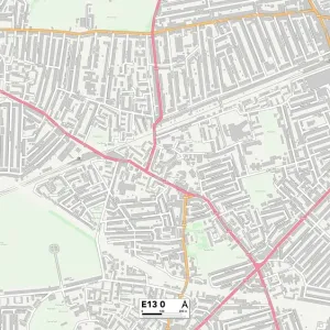 Newham E13 0 Print Map Postcode Sector