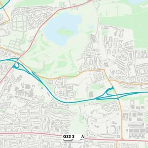 Glasgow G33 3 Area Print Map Glasgow G33 3 Area Print Map