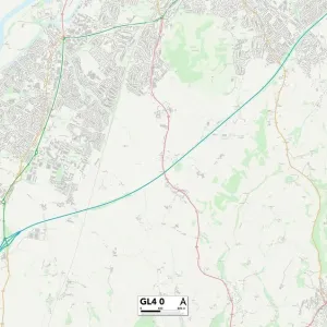 Prints of Postcode Sector Maps Prints: GL - Gloucester
