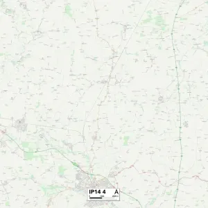 Mid Suffolk IP14 4 Postcode Sector Print Map Mid Suffolk IP14 4 Postcode Sector Print Map