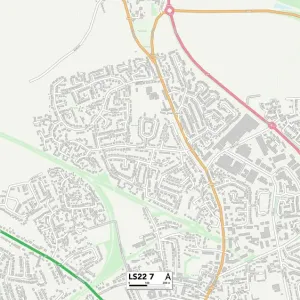 Leeds LS22 7 Postcode Sector Print Map Leeds LS22 7 Postcode Sector Print Map