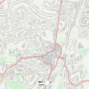 Postcode Sector Maps Wooden Jigsaw Puzzle Collection: RH - Redhill