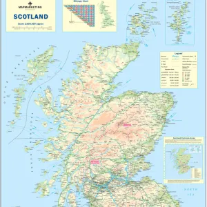 World Map Art Prints: Scotland