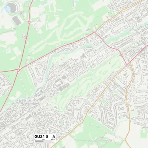 Postcode Sector Maps Wooden Jigsaw Puzzle Collection: GU - Guildford