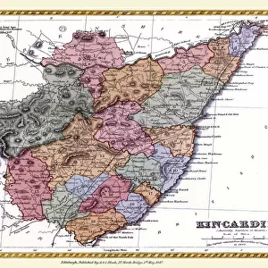 Old County Map of Kincardine Scotland 1847 by A&C Black