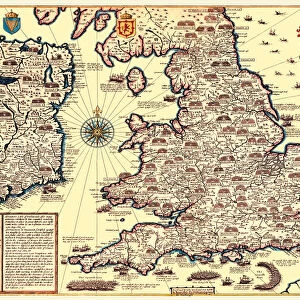 Maps from the British Isles Metal Print Collection: England with Wales PORTFOLIO