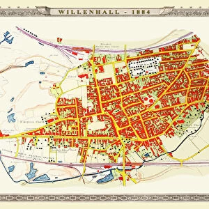 Old Map of the Town of Willenhall in the West Midlands 1884