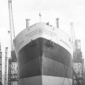 18, 000-ton Ship Bishopsgate is launched from Sir James Laing