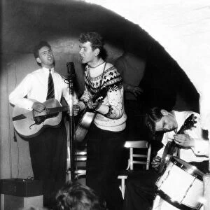 18 year old Colin Rimmer of Holylake singing with the Coney Island Skiffle Group in The