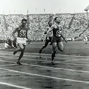 1948 Olympic Games Competitors cross the finishing line in the Wembley Stadium
