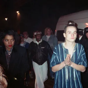 Acid House music fans gather for a party. 10th November 1988