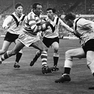 Action during the Rugby League clash between Wigan and Hull during the Challenge Cup