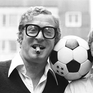 Actor Michael Caine with England football legend Bobby Moore who both star in the new
