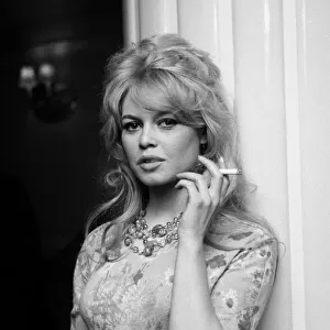 Actress Brigitte Bardot pictured after arriving in London April 1959