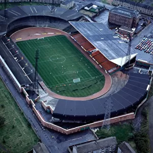Aerial view of Celtic Park in the Parkhead area of Glasgow in 1987