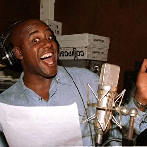 Ainsley Harriott television chef records the theme music for his new television show
