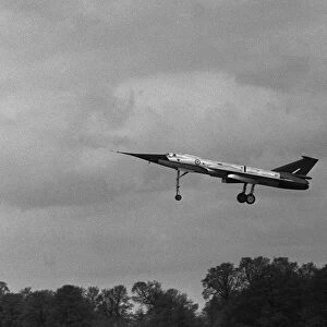 Aircraft BAC 221 maiden flight at BAC Filton in Bristol