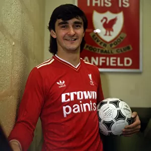 Alan Irvine Liverpool football player in the tunnel at Anfield. 1986