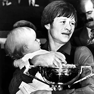 Alex Higgins snooker player after winning the World Snooker Championship 1982