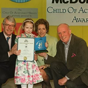 Alison Price with her Children of Courage Award with Prime Minister John Major his wife